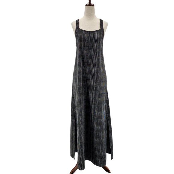 Athleta Womens S/T Tall Dress Arrival Amara Stripe Black Maxi Boho Sleeveless - Picture 1 of 10